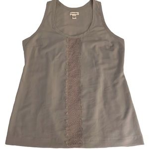 Calvin Klein Silk Like Top With Lace Detail Size Large